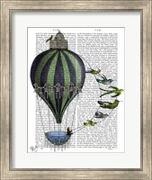 Framed Hot Air Balloon and Birds