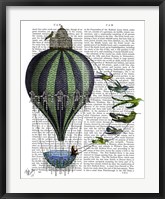 Framed Hot Air Balloon and Birds