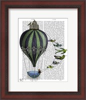 Framed Hot Air Balloon and Birds