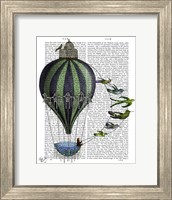 Framed Hot Air Balloon and Birds