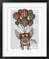 Framed Pig And Balloons