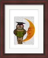 Framed Owl On The Moon