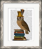 Framed Owl On Books