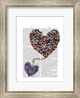 Framed Two Butterfly Hearts