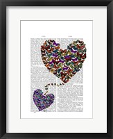 Two Butterfly Hearts Framed Print