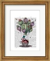 Framed Dodo in Teacup with Dragonflies