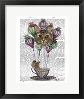 Framed Cheshire Cat Hot Air Balloon