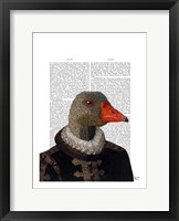 Elizabethan Goose in a Ruff Framed Print