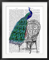 Framed Peacock on Chair