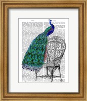 Framed Peacock on Chair