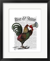 Rooster With Loudhailer Framed Print