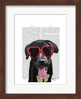 Framed Black Labrador With Heart Sunglasses