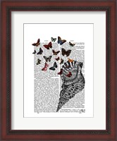 Framed Conch Shell and Butterflies