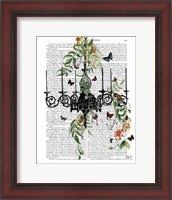 Framed Chandelier With Vines and Butterflies