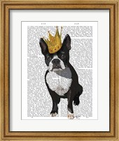 Framed Boston Terrier And Crown