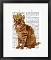 Framed Ginger Cat with Crown Full