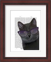 Framed Black Cat with Sunglasses