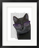 Framed Black Cat with Sunglasses