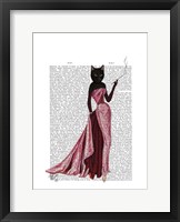 Framed Glamour Cat in Pink