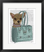 Chihuahua In Bag Framed Print