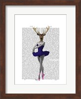 Framed Ballet Deer in Blue I
