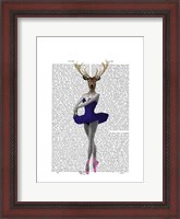 Framed Ballet Deer in Blue I