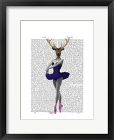 Ballet Deer in Blue I Framed Print