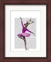 Framed Ballet Deer in Pink I