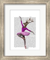 Framed Ballet Deer in Pink I