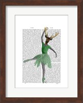 Framed Ballet Deer in Green I