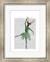 Framed Ballet Deer in Green I