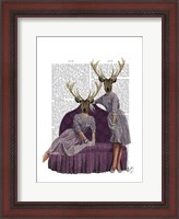 Framed Deer Twins in Purple