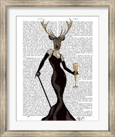 Framed Glamour Deer in Black