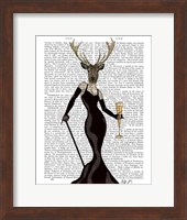 Framed Glamour Deer in Black