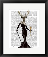 Glamour Deer in Black Framed Print
