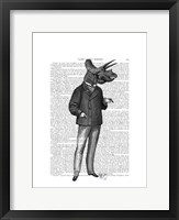 Triceratops Man 1 Dinosaur Framed Print