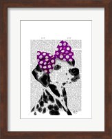 Framed Dalmatian with Purple Bow on Head