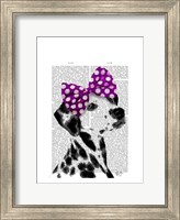 Framed Dalmatian with Purple Bow on Head
