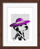Framed Dalmatian With Purple Wide Brimmed Hat