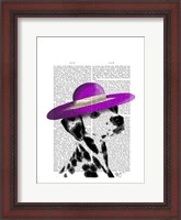 Framed Dalmatian With Purple Wide Brimmed Hat