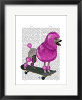 Framed Pink Poodle and Skateboard