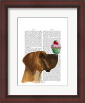 Framed Great Dane and Cupcake