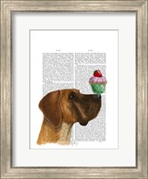 Framed Great Dane and Cupcake