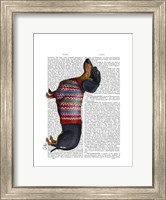 Framed Dachshund With Woolly Sweater