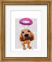 Framed Bloodhound With Angelic Pink Halo