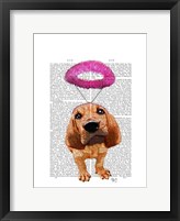 Bloodhound With Angelic Pink Halo Framed Print