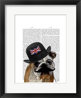 Framed British Bulldog and Bowler Hat