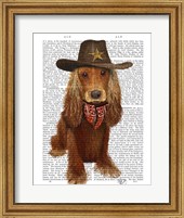 Framed Cocker Spaniel Cowboy