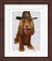 Framed Cocker Spaniel Cowboy