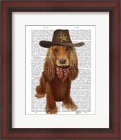 Framed Cocker Spaniel Cowboy